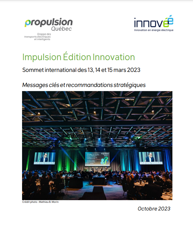 Impulsion Édition Innovation Sommet international des13, 14 et15 mars 2023 Messages clés et recommandations stratégiques